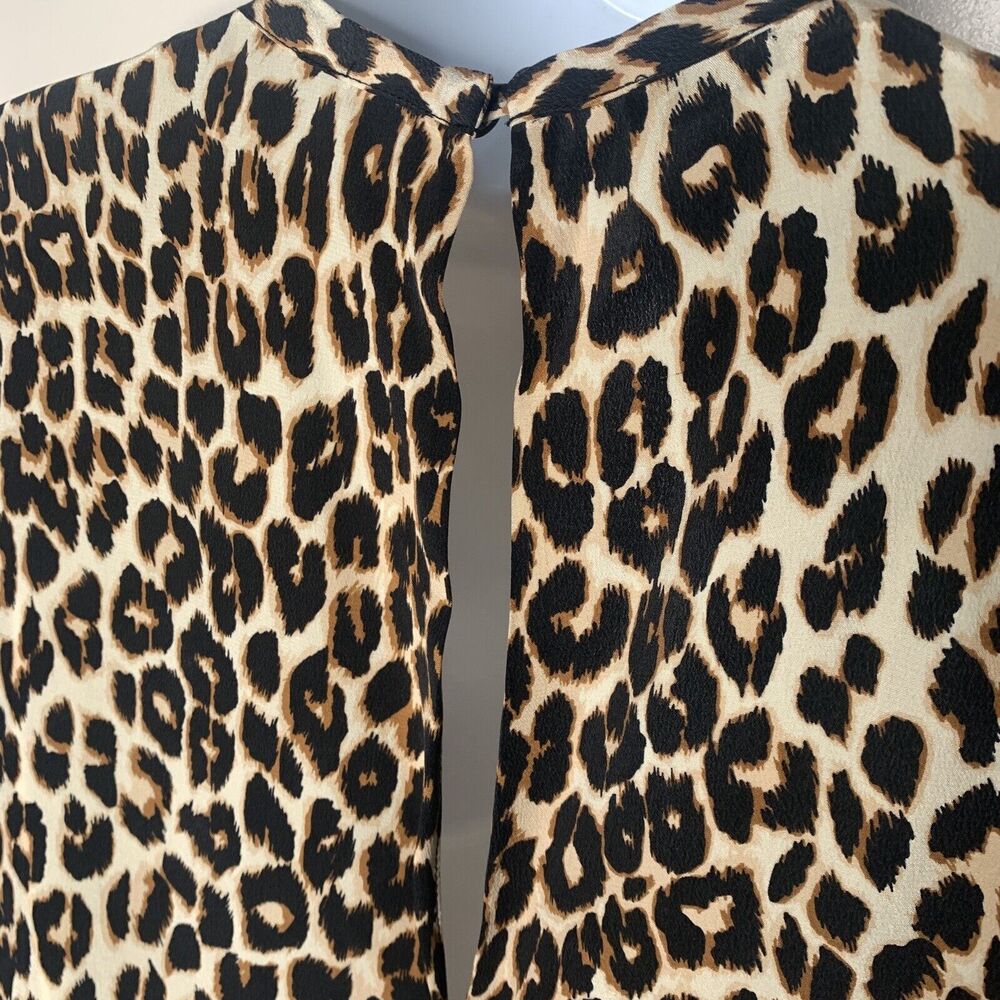 Equipment Silk Dress Size XS Cheetah Animal Print 3/4 Sleeves Pockets Aubrey Nwt - Picture 3 of 7